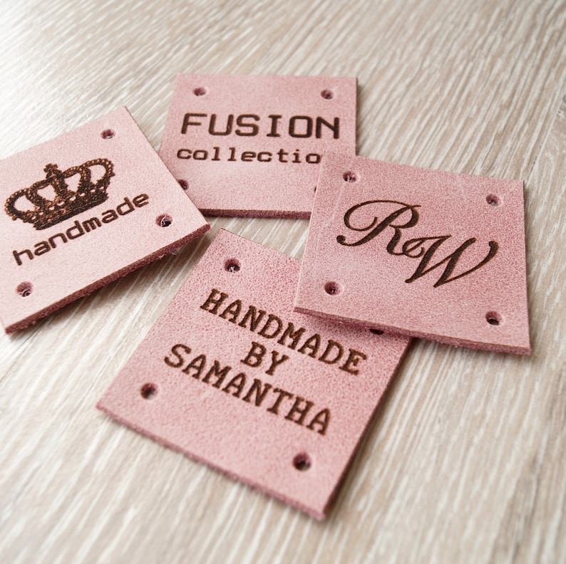 Leather Sew on Tags Custom Labels Personalized Leather Etsy