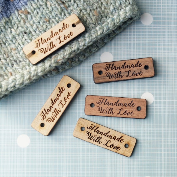 Personalized label tags.Custom clothing labels, wooden garment labels, labels for handmade products, wood labels for knitted items, 25 pc