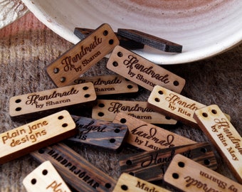 Product tags, wooden labels, wood tags, clothing labels, product tags for handmade items, knitting tags crochet wooden labels, 25