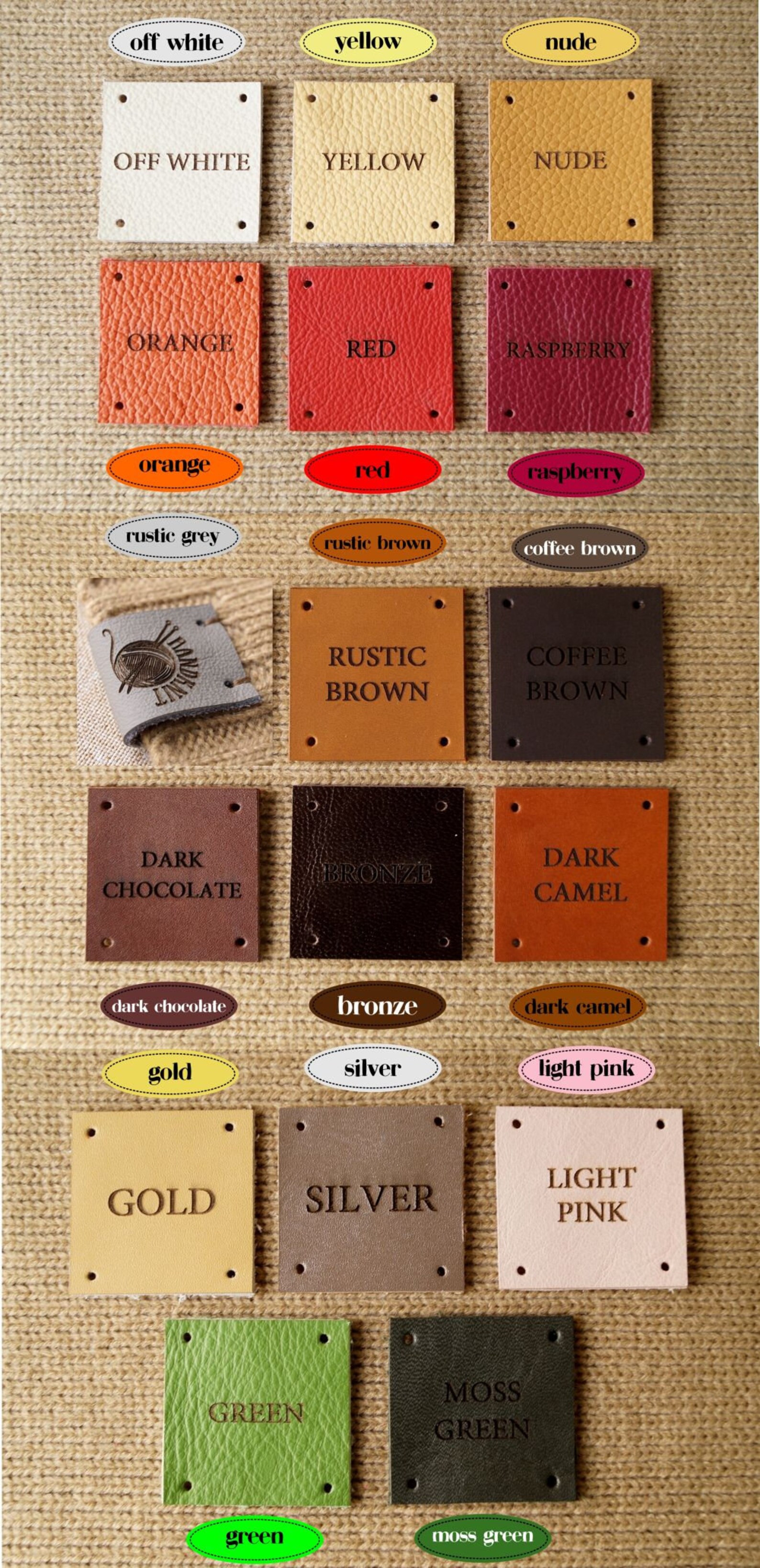 Leather Labels for Crochet Labels for Knitting Custom Etsy