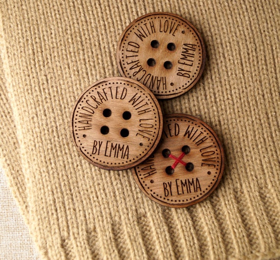 Botones madera personalizados, botones de madera personalizados, etiquetas  de madera, grabado de madera etiquetas, botones de tejer, crochet  etiquetas, botones, 25 de madera pc -  México