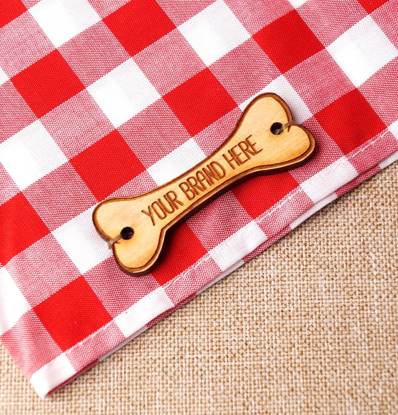 Personalized Dog Bandana Labels Wooden Bone Shaped Labels Etsy