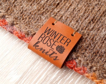 Labels for handmade items, leather labels, personalized with your logo or custom text