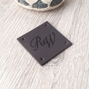 Sewing labels, custom leather labels, personalized leather labels, handmade labels, labels for knitted products, custom label tags, 25 pc