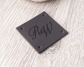 Sewing labels, custom leather labels, personalized leather labels, handmade labels, labels for knitted products, custom label tags, 25 pc