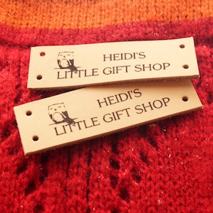 Labels for handmade items,  leather labels, crochet labels,knitting labels, leather tags, 25 pc