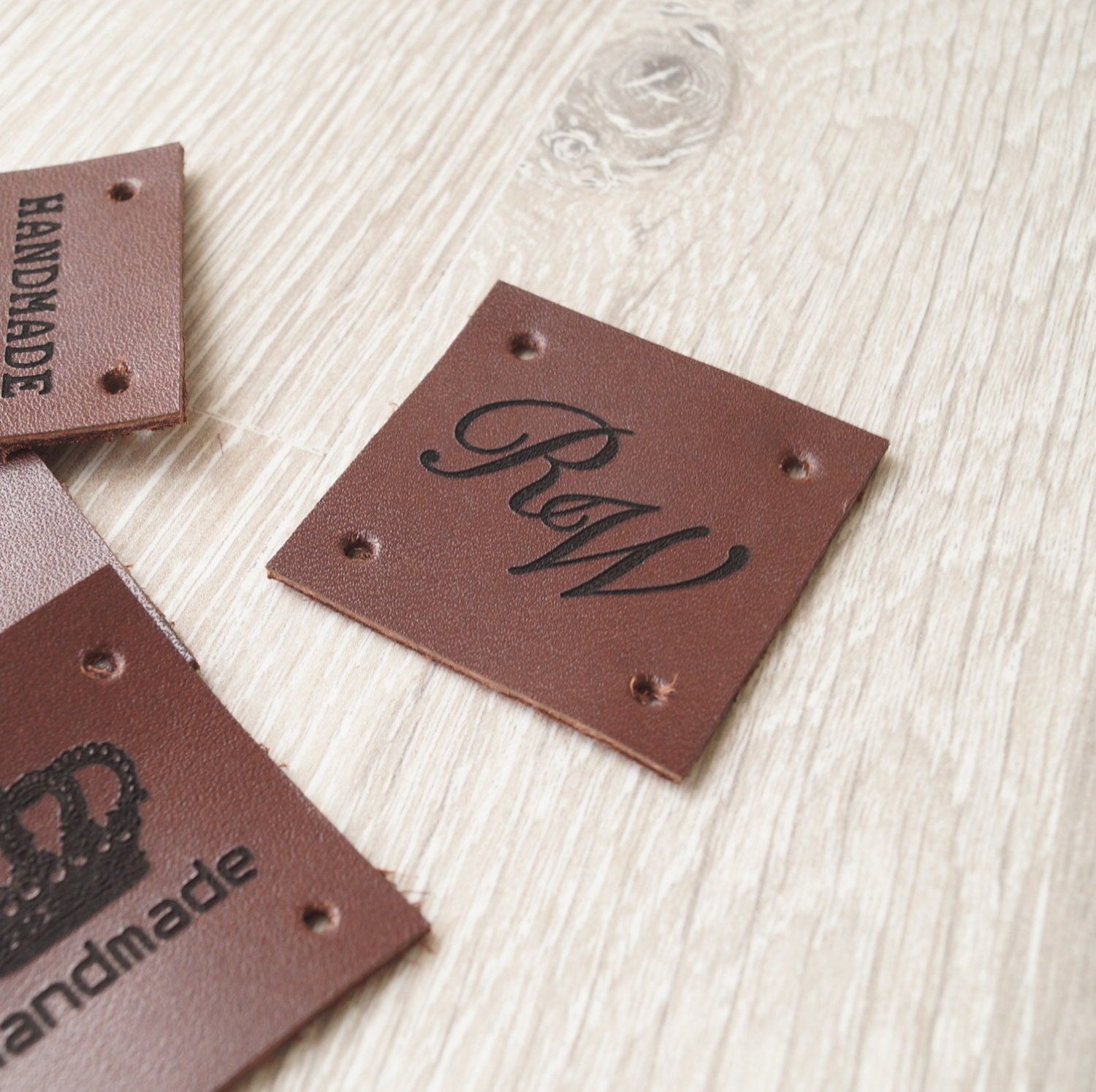 Genuine leather labels custom labels personalized leather Etsy