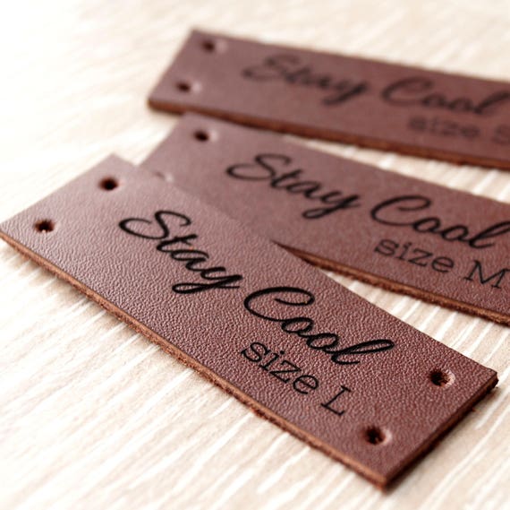 Leather Labels for Knitted Items, Personalized Labels for Handmade  Products, Product Tags, Custom Clothing Labels, 25 Pc 