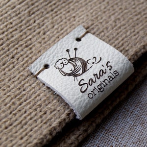 Custom clothing labels, leather labels, personalized with your logo or custom text