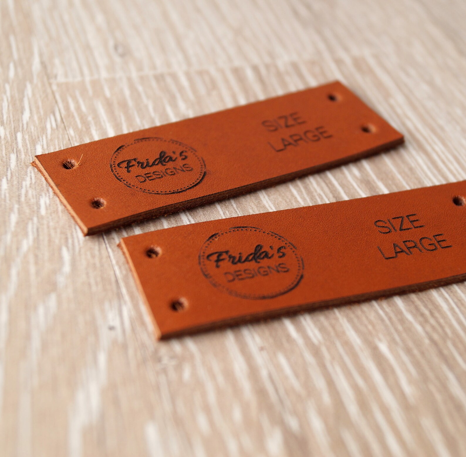 Center Fold Leather Labels, Custom Clothing Labels, Leather Labels