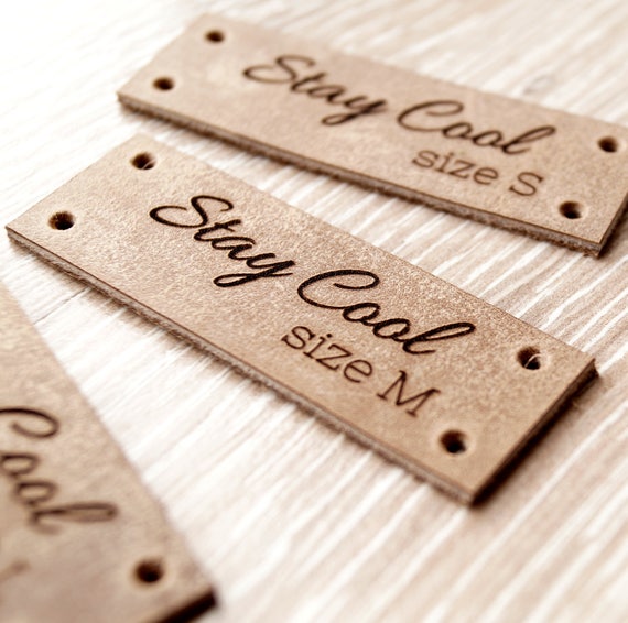 Leather Tags for Handmade Items, Personalized Genuine Leather Labels for  Knitting Crochet Sewing, Clothing Labels, Custom Leather Tags 25 Pc 