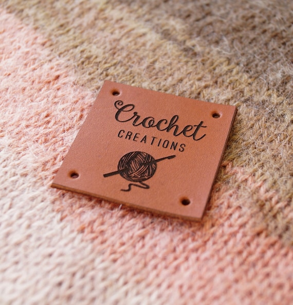 Leather Labels for Knitted Items, Personalized Labels for Handmade  Products, Product Tags, Custom Clothing Labels, 25 Pc 