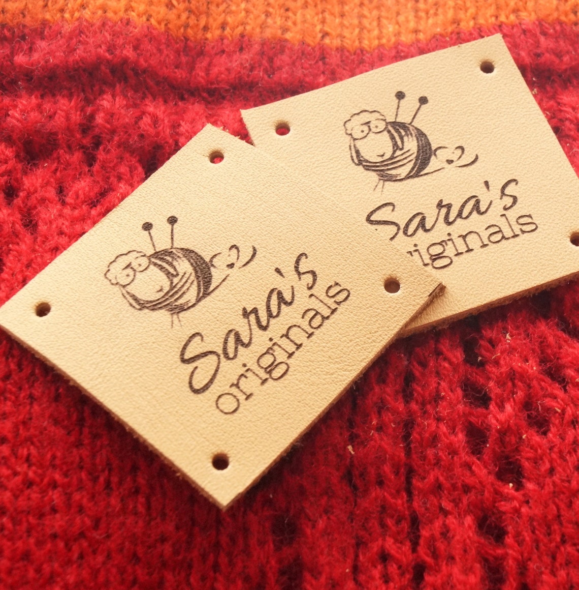 Etiquettes à Tricoter En Cuir, étiquettes Faites Main Personnalisées