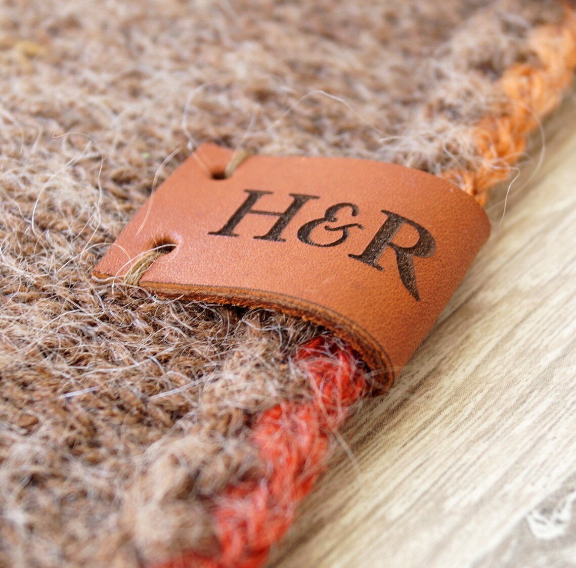 Folding leather labels knitting labels personalized logo Etsy