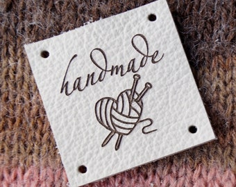 Leren kledinglabels - leren labels - leren labels - breilabels - gehaakte labels - kledinglabels - logolabels, set van 25