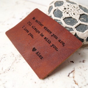 Tarjeta de inserción de la cartera de cuero, inserto de la cartera grabada, tarjeta de la cartera personalizada, regalo del 3er aniversario, regalo de los hombres