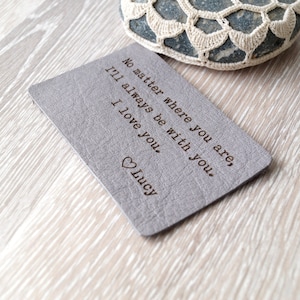Portafoglio personalizzato inserisce, in vera pelle portafoglio scheda, inserire la scheda portafoglio personalizzato, portafoglio personalizzato, 3 ° regalo di anniversario di nozze