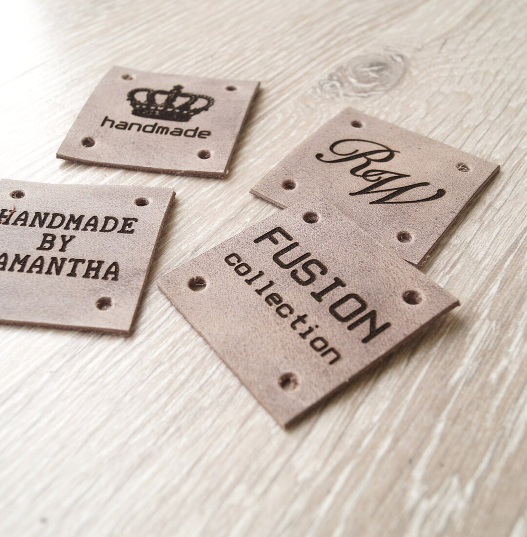 Étiquettes en tissu faites à la main, 56x15MM, 20 pièces, étiquettes en relief pour vêtements, drapeau, pointes métalliques, accessoires de couture pour vêtements  15