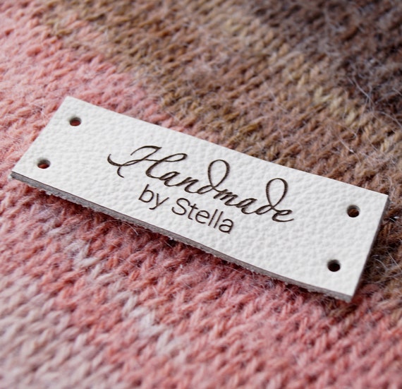 Leather Labels for Knitted Items, Personalized Labels for Handmade  Products, Product Tags, Custom Clothing Labels, 25 Pc 