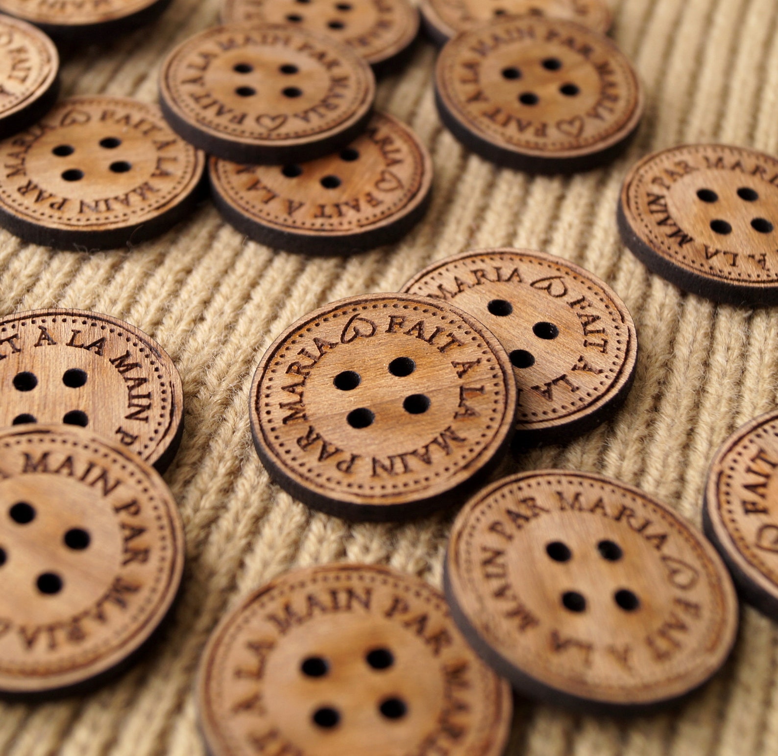 Wooden Buttons Personalized Wooden Buttons Custom Made Etsy