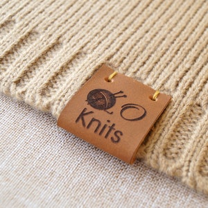 Sew on labels, labels for crochet, labels for knitting, leather labels custom, labels for handmade items, set of 25 pc