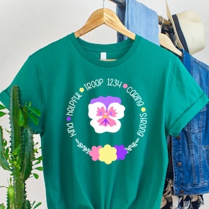 Pansy Troop Crest Shirt / Pansy Crest / Pansy Crest Shirt / Scout Troop Crest Shirt / Scout Shirt