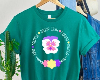 Pansy Crest Troop Shirt: 100% Cotton Unisex Fit