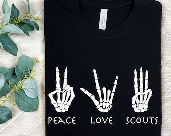 Peace Love Scouts Skeleton Shirt