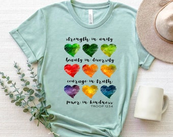 Strength In Unity Shirt: Beauty Diversity Courage Kindness Cotton Tee