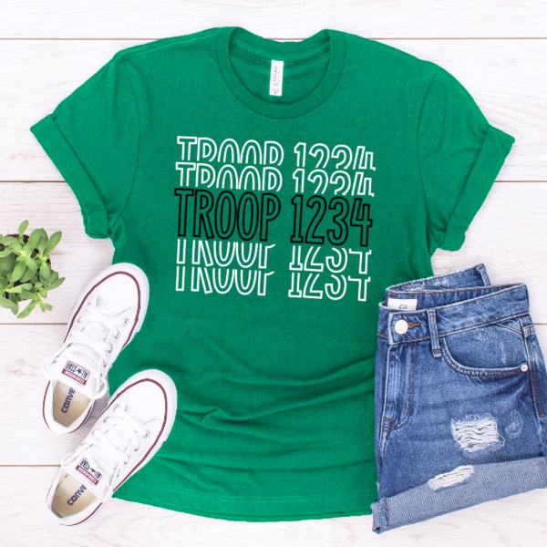 Cascading Troop Number Troop Shirt