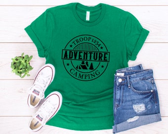 Scout Troop Adventure Camping Shirt: Unisex Cotton Tee