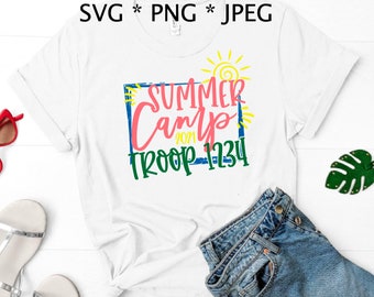 Scout Troop Summer Camp SVG: rechthoekig ontwerp (digitale download)