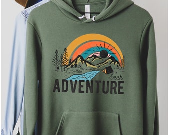 Seek Adventure Hoodie: Outdoor Camping Graphic Sweatshirt