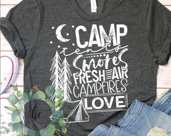 Camp Tents Smores Fresh Air Campfires Love Troop Shirt
