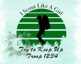 Soy Scout como una chica trato de mantener el ritmo SVG / Soy Scout como una chica SVG / Soy Scout como una chica Cortar archivo / Scout Senderismo SVG / Scout Senderismo Cortar Archivo