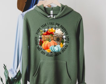 Every Year I Fall For (Fall Themed) Hooded Sweatshirt