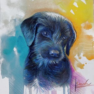 Custom Dog Portrait Watercolor – Hand Painted Pet Portrait from Photo, Pet Memorial Christmas Gift, Watercolor dog portrait, Modern Portrait