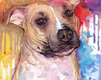 Custom Pet Portrait _ original watercolor painting Custom pet portrait Watercolor painting Pet Portrait Custom Portrait Pet lover gift