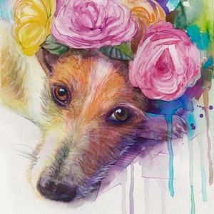 Custom Watercolor Pet Portrait – Personalized Pet  Portrait from Photo, Hand-Painted Pet Portrait, Memorial Gift, commission art, Pet loss