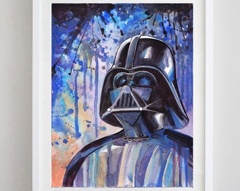 Star Wars Watercolor Print Darth Vader Watercolor Art Star Wars art print from original watercolor painting