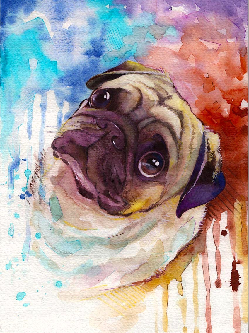 Custom Pet Portrait Watercolor Painting custom Pet Portrait Etsy
