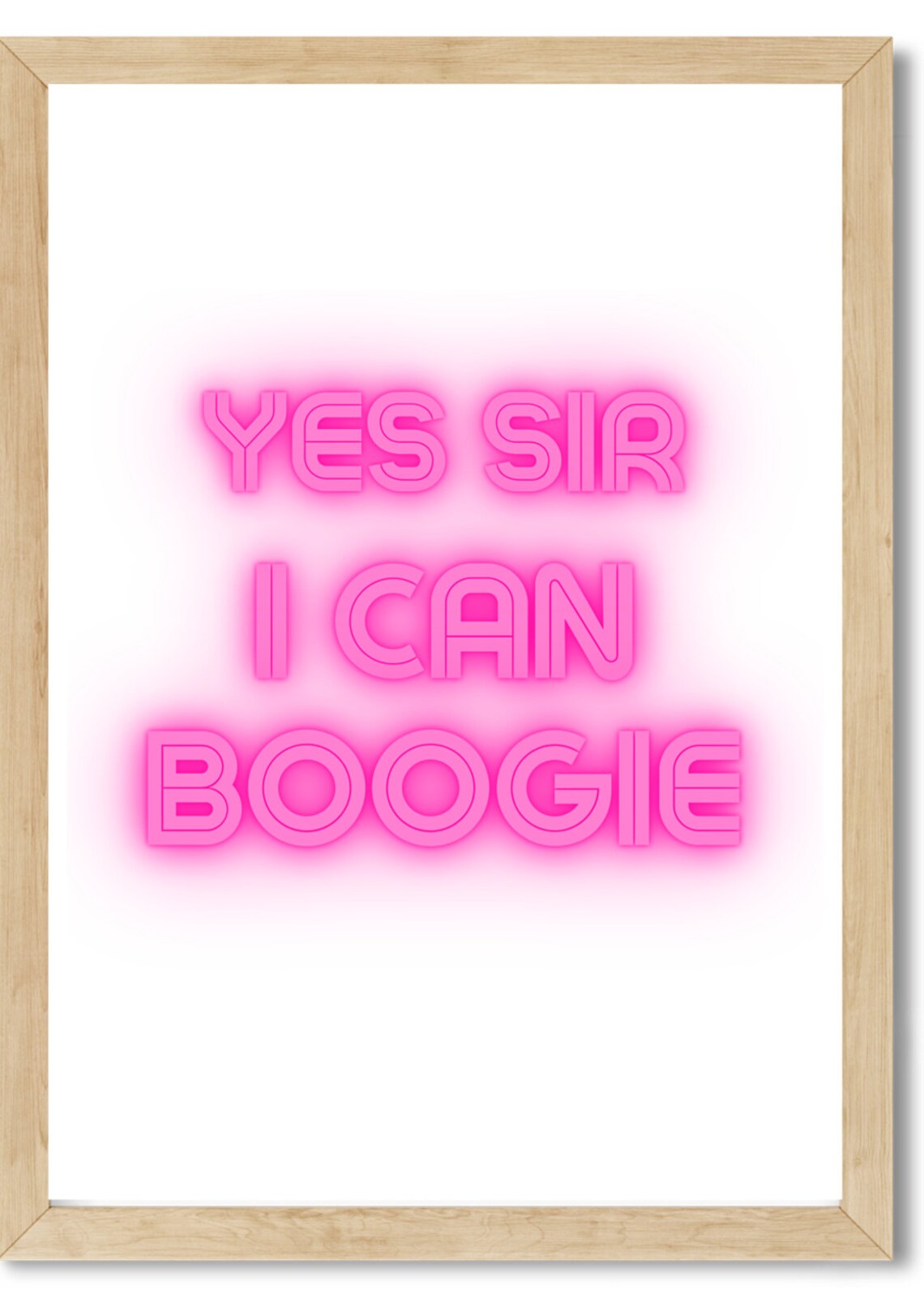 Yes Sir I Can Boogie UK Song Poster Boogie Print 70's Disco Quote Pop