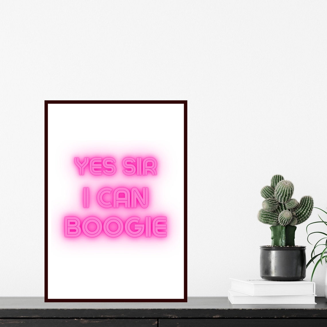 Yes Sir I Can Boogie UK Song Poster Boogie Print 70's Disco Quote Pop