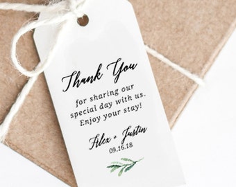 Wedding Favor Tags Printable, Custom Wedding Favor Tags, Wedding Tags, Small Favor Tags, Rustic Gift Tags, 100% Editable in Templett