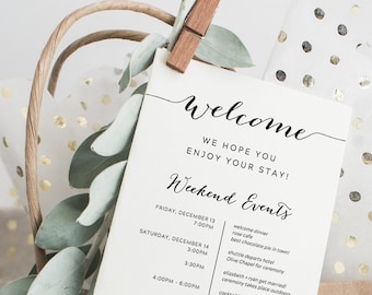 wedding itinerary etsy