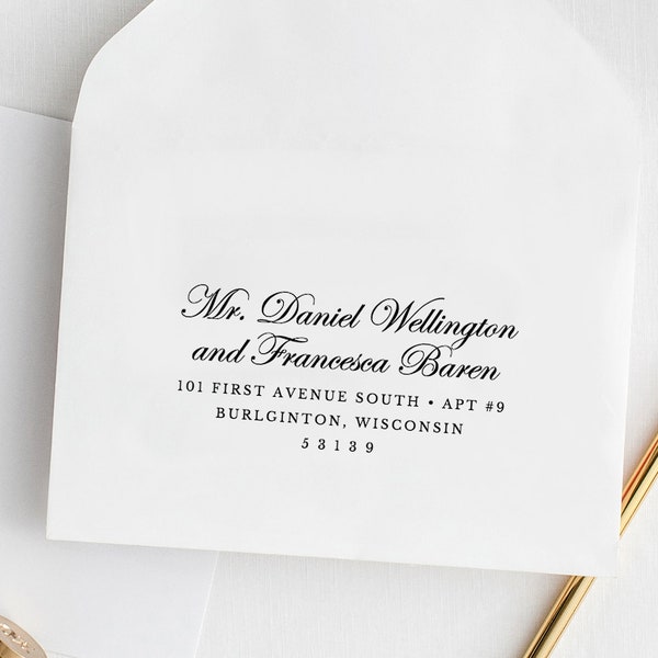 Printable Envelope Addressing Template, Wedding Envelope Addressing Template, Calligraphy Script Wedding Envelope, Editable in Templett