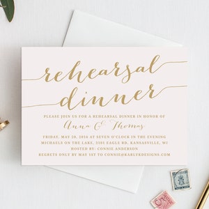 Rehearsal Dinner Invitation Template, Printable Rehearsal Dinner Invitation, Blush Rehearsal Dinner Invitations, Pink, Instant Download image 1