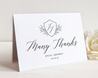 Wedding Thank You Cards Thank You Printable Editable | Etsy