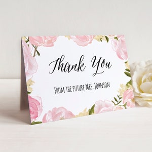 Printable Bridal Shower Thank You Cards Wedding Thank You - Etsy