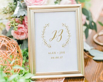 Gold Wedding Table Number, Table Number Cards, Printable Wedding Table Numbers, Table Numbers Gold, Rustic Wedding Table Numbers, Rustic